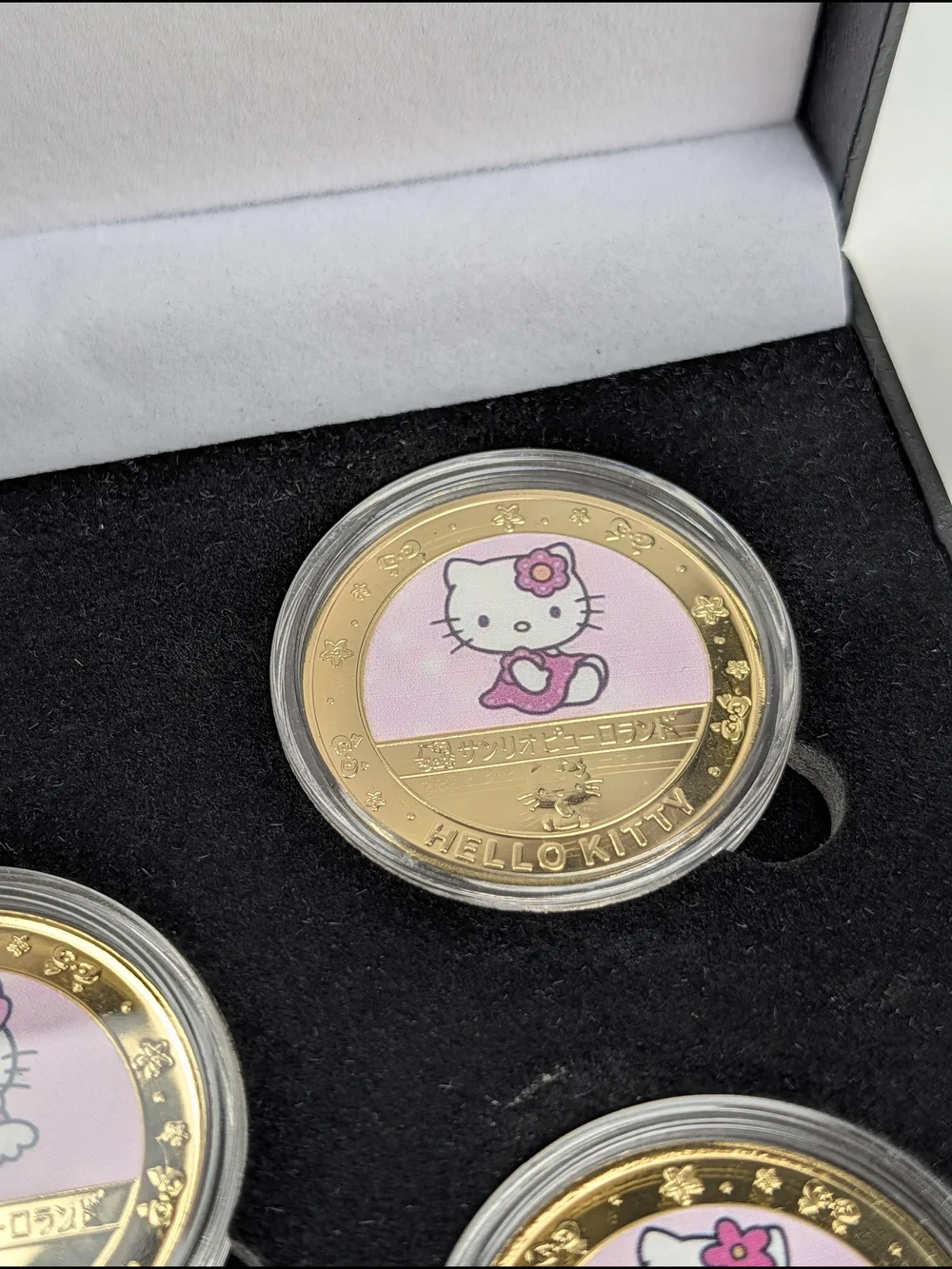 5pc HELLO KITTY 3D Coin Collection SET in Black Coin Collection Gift Box, SANRIO